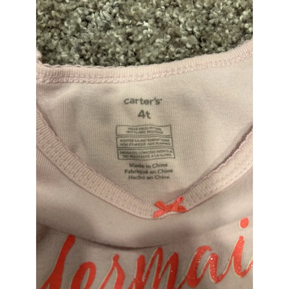 Lot Of 4 Toddler Girls Carter's Pajamas Sz 4T